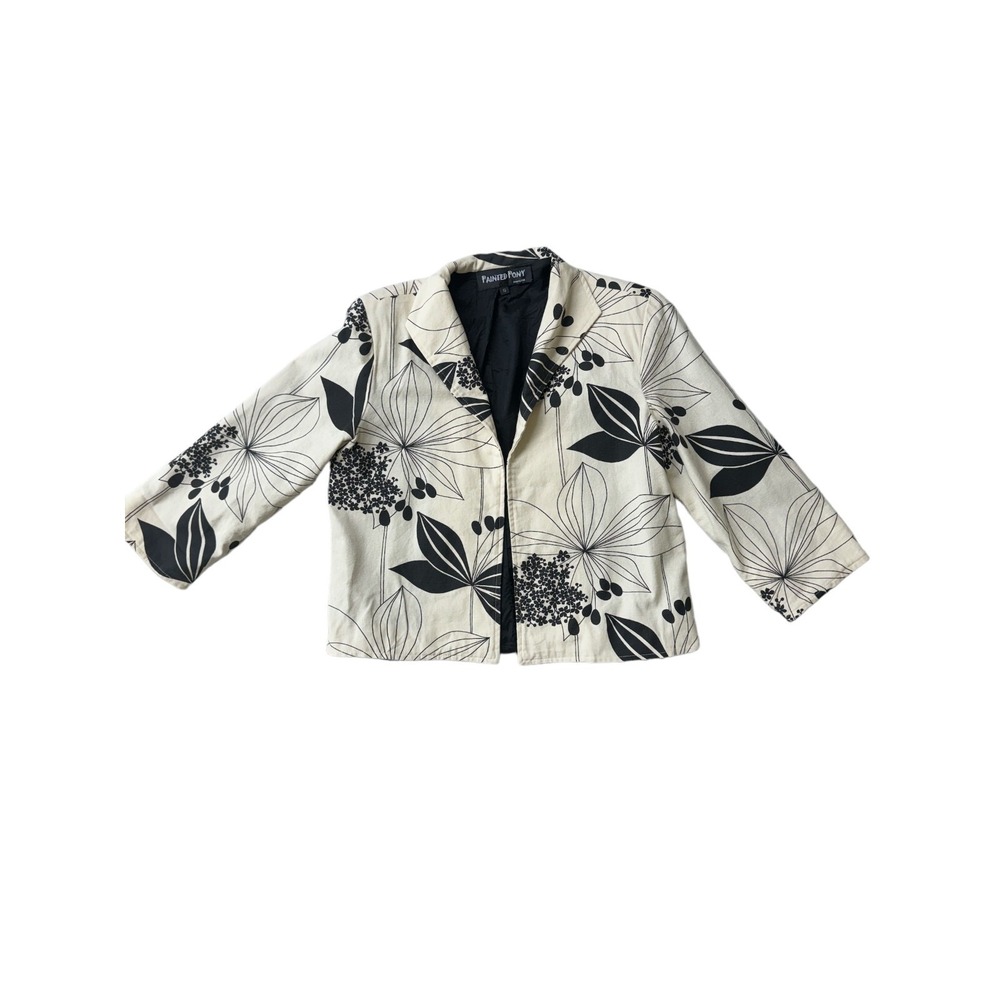 Painted Pony Vintage Floral Flower Thick Tapestry Oversized‎ Jacket Size Small